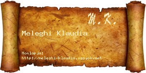 Meleghi Klaudia névjegykártya